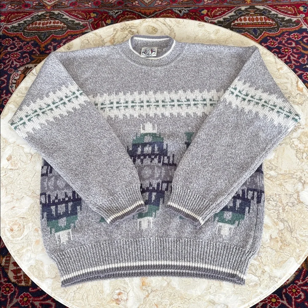Vintage GANT Salty Dog Wool Blend Sweater – Nordic Pattern – XL - Picture 5 of 10
